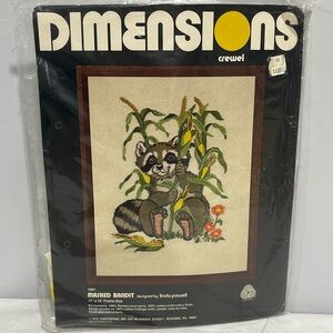 Dimensions 1091 “Masked Bandit” by Linda Powell embroidery kit vintage
